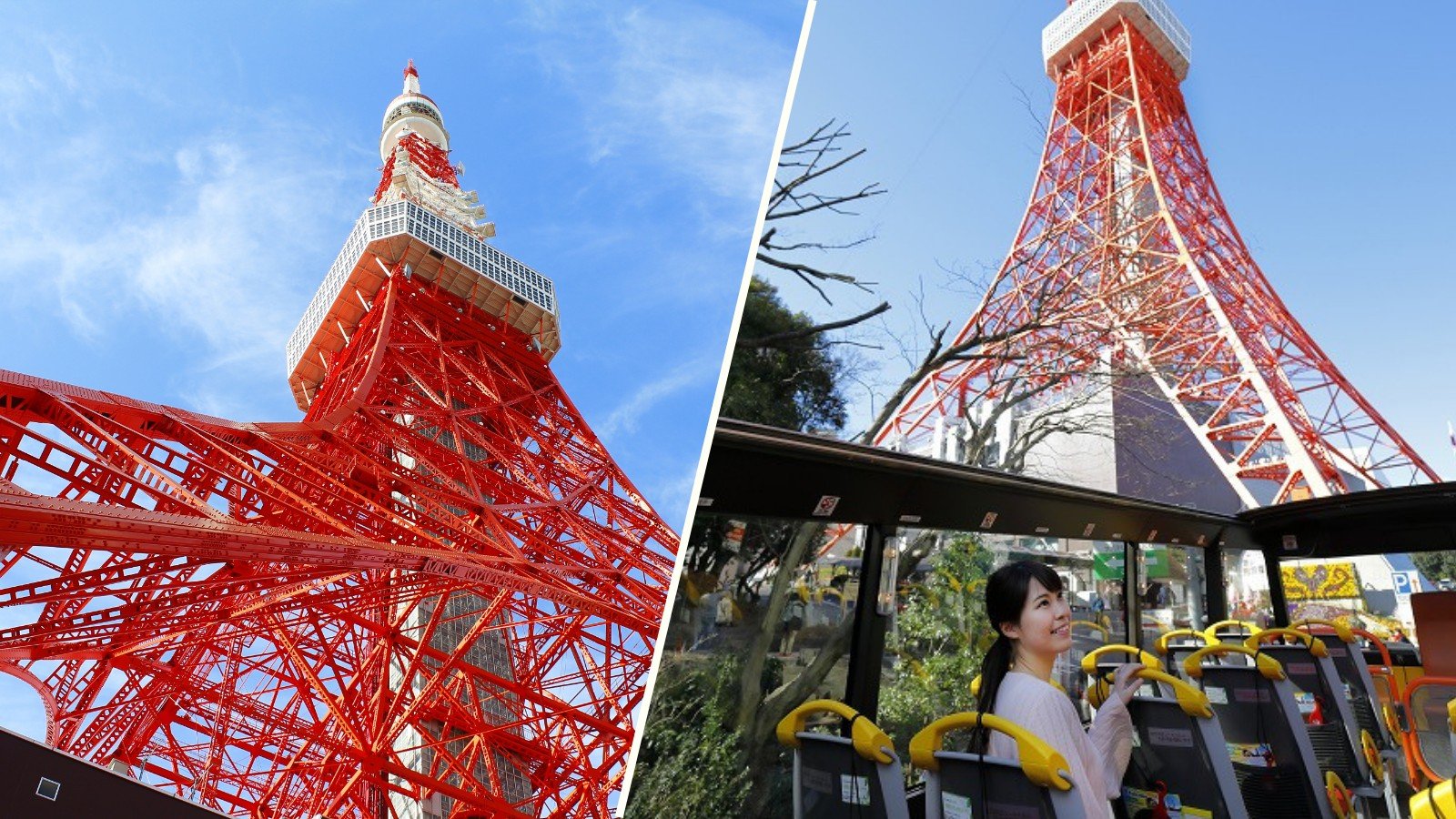Tokyo Tower Main Deck(150m) with Double Decker Open-Top Panoramic Bus Ride
